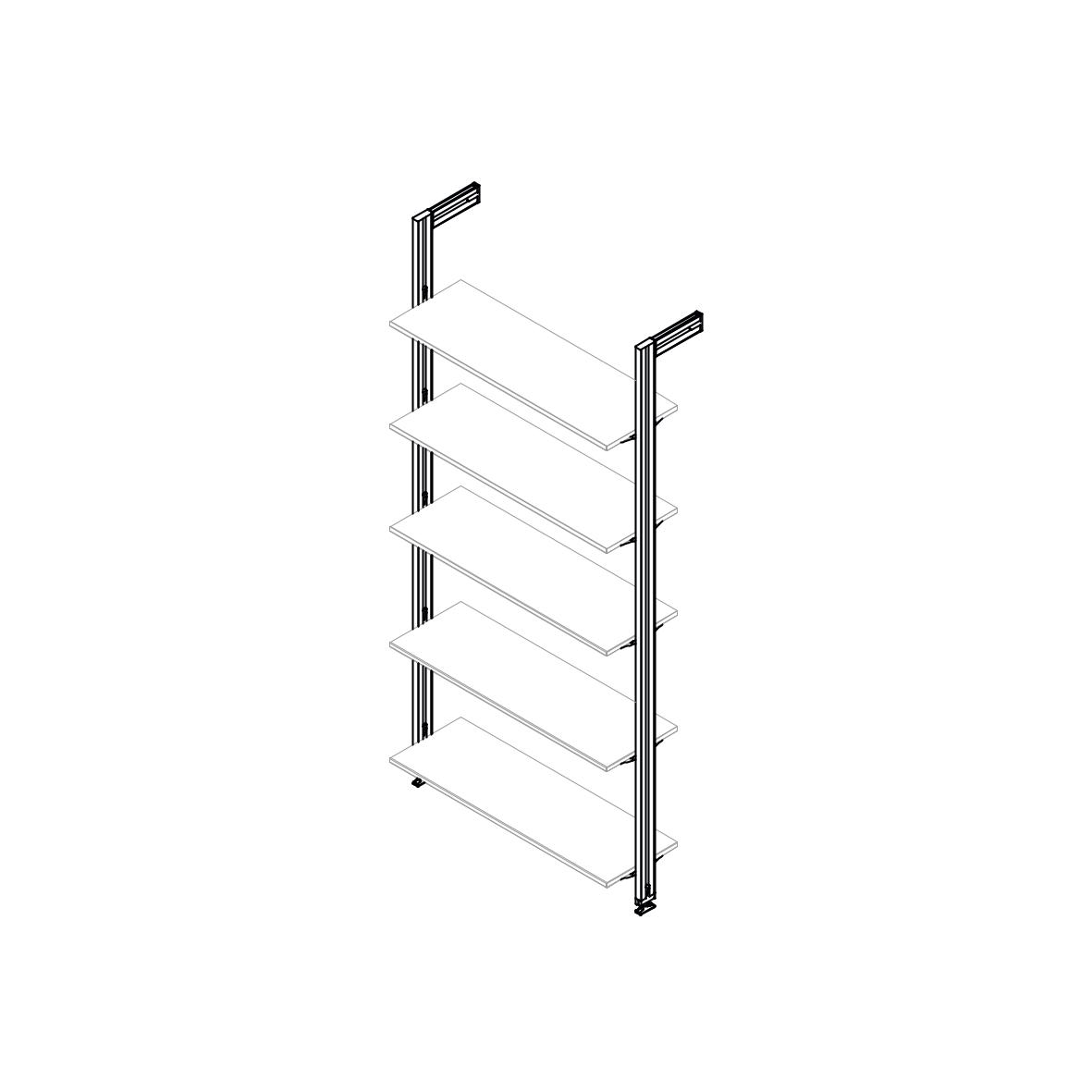 Set staffe Zero per 5 mensole in legno - immagine 4