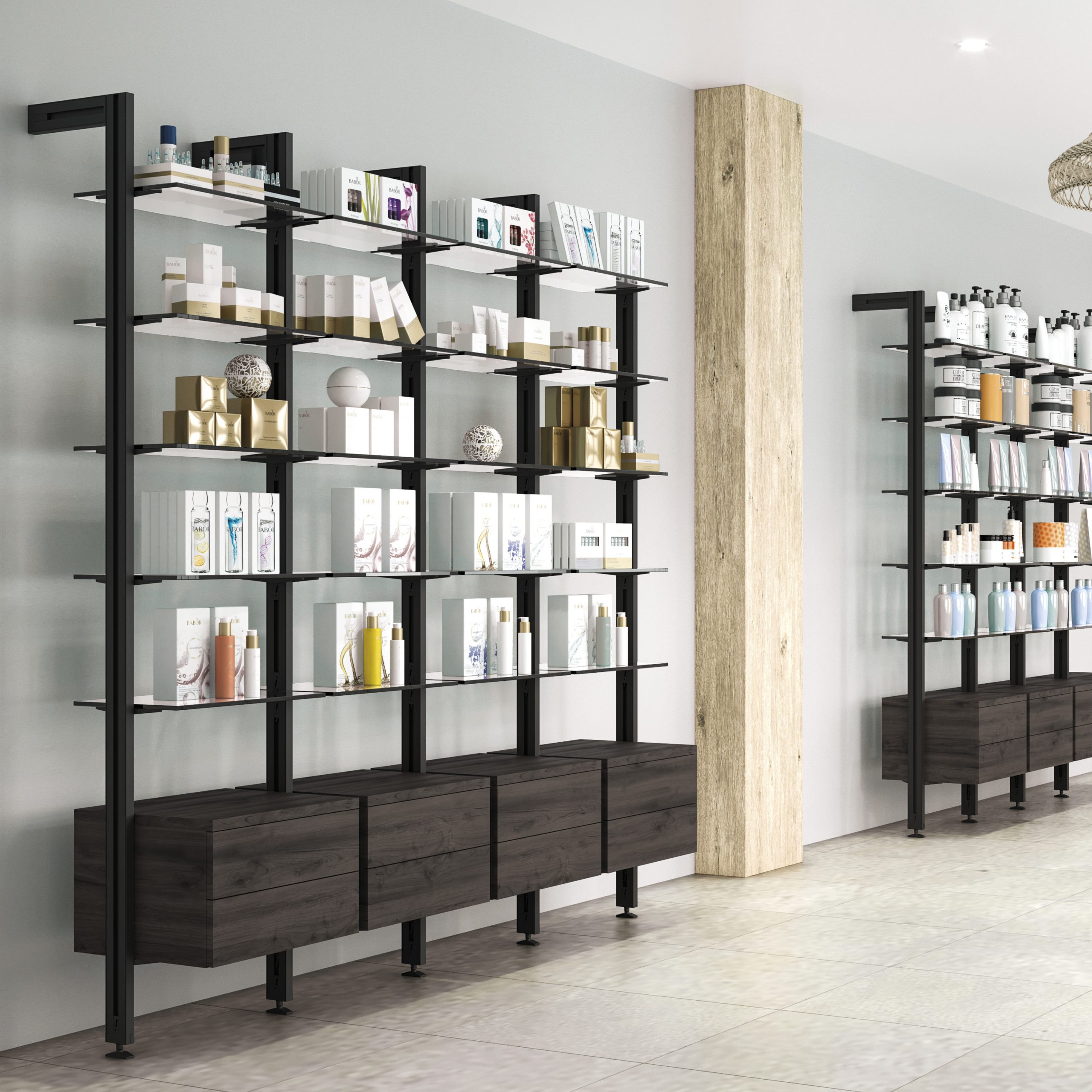 Set staffe Zero per 5 mensole in vetro - immagine 3
