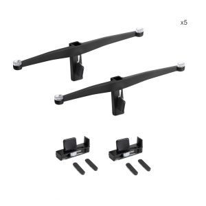 Set staffe Zero per 5 mensole in vetro