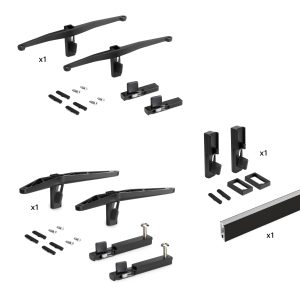 Kit Zero di supporti per 1 mensola 1 modulo e barra appendi abiti
