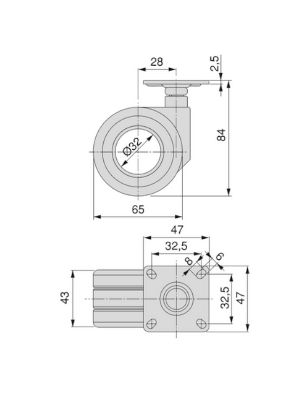 Ruote Hole con piastra - immagine 3